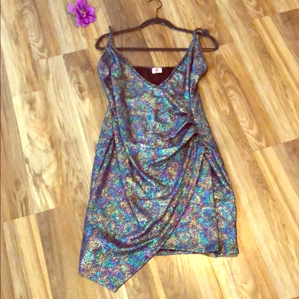 Iridescent Wrap Dress
